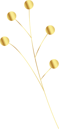 Gold branch with five round elements.
