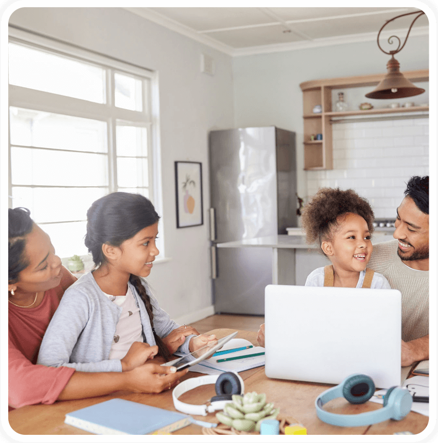 Family enjoying time together at home.